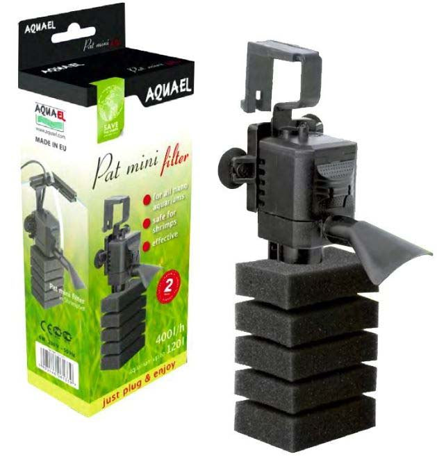 AQUAEL Filtru intern Pat Mini, acvarii nano 120L, 400l/h, ideal pt creveti
