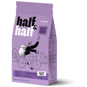 HALF&HALF Hrana uscata pt caini de talie medie, cu Vita 2kg