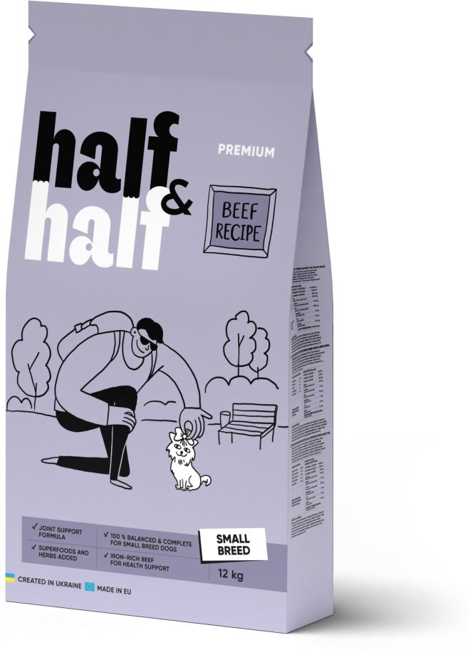 HALF&HALF Hrana uscata pt caini de talie mica, cu Vita 12kg