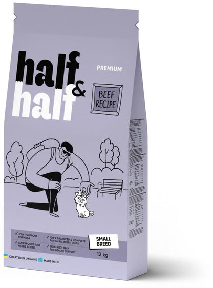 HALF&HALF Hrana uscata pt caini de talie mica, cu Vita