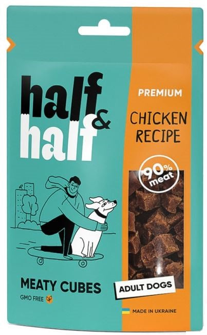 HALF&HALF Recompense pentru caini, bucatele cu Pui 100g