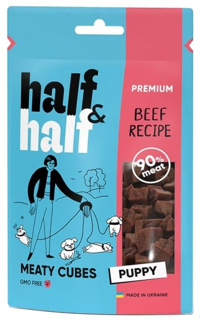 HALF&HALF Recompense pentru catei, bucatele cu Vita 100g