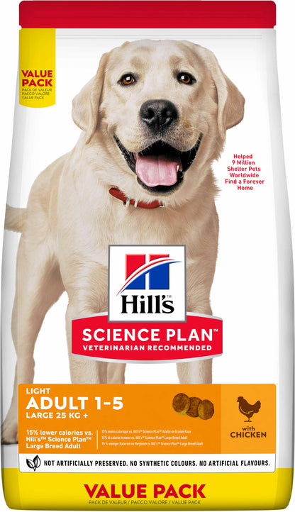 HILL's Canine Adult Talie Mare LIGHT, cu Pui 18kg 