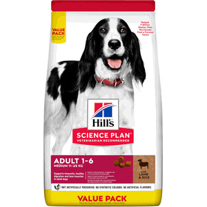 HILL's Canine Adult Talie Medie, cu Miel si Orez 14kg+4kg GRATIS
