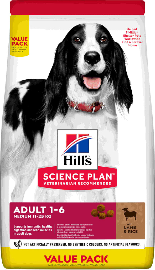 HILL's Canine Adult Talie Medie, cu Miel si Orez 14kg+4kg GRATIS