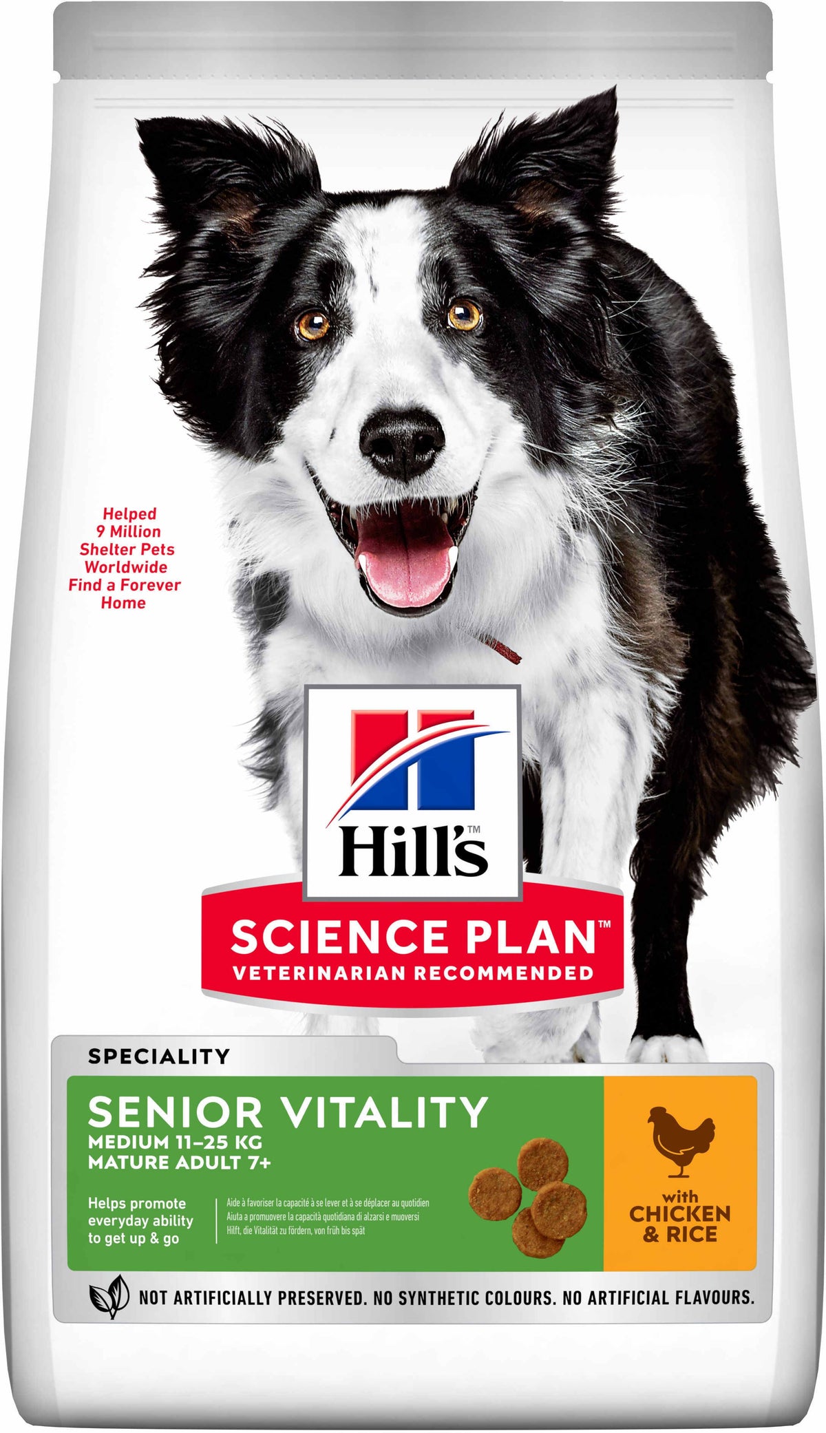 HILL's Canine Mature Adult Medium Senior Vitality 7+ cu Pui si Orez 14kg