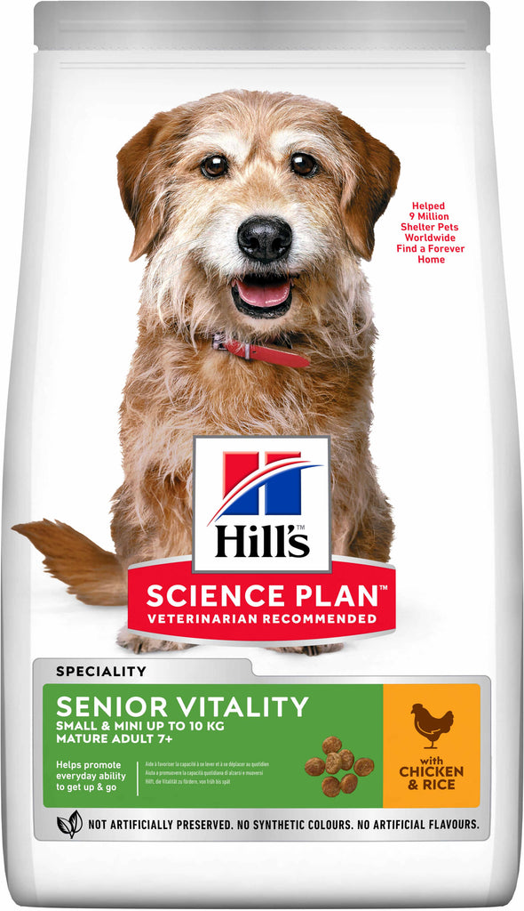 HILL's Canine Mature Adult Small&Mini Senior Vitality 7+, Pui si Orez 1.5 kg 