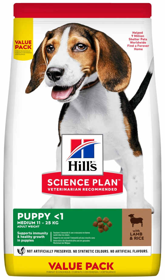 HILL's Canine PUPPY Talie Medie, cu Miel si Orez 18kg 