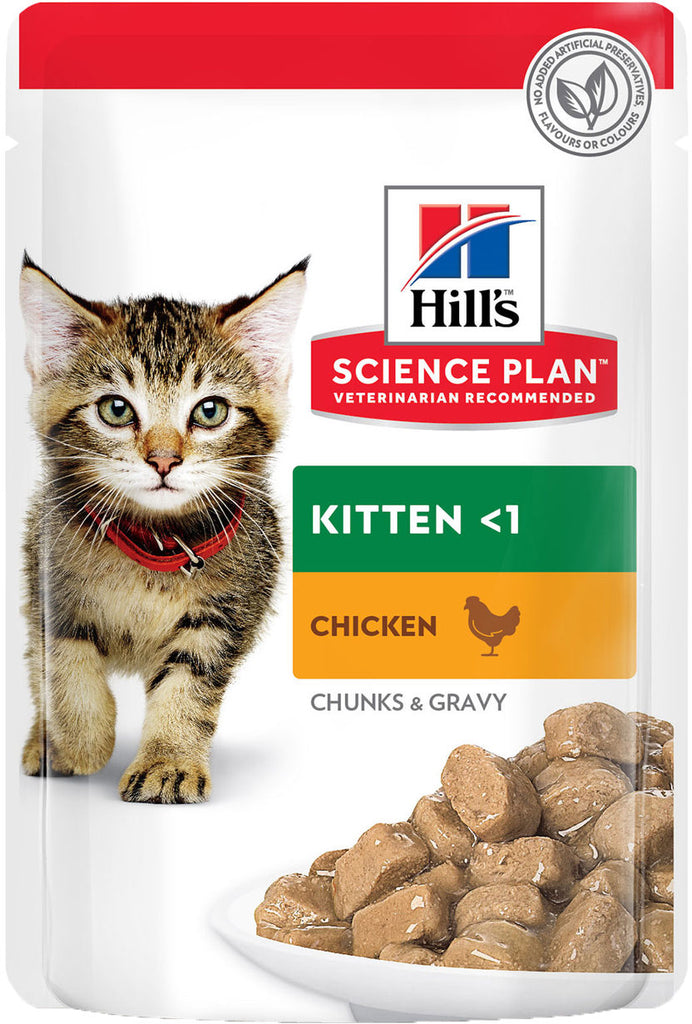 HILL's Plic hrana umeda KITTEN pentru pisicute,cu Pui 85g