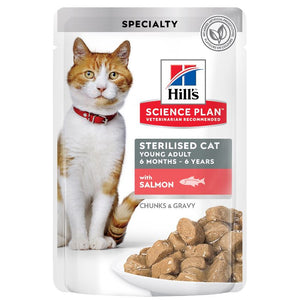 HILL's Plic hrana umeda pentru pisici STERILISED Adult, cu Somon 85g
