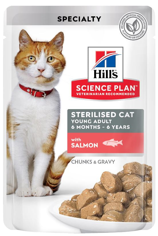 HILL's Plic hrana umeda pentru pisici STERILISED Adult, cu Somon 85g