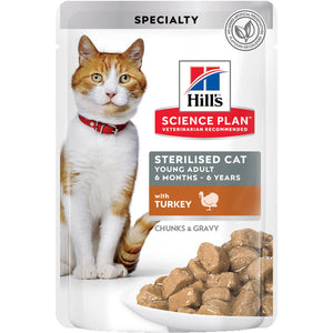 HILL's Plic hrana umeda pentru pisici STERILISED Young Adult, Curcan 85g