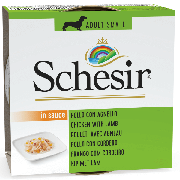 Hrana umeda pentru caini Schesir Adult Small Pui-Miel 85g - Animax