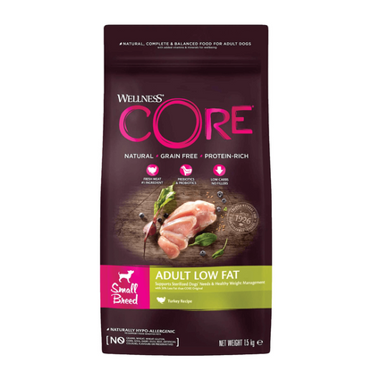Hrana uscata pentru caini Wellness Core Small Breed Healthy Weight cu curcan 1.5 kg - Animax