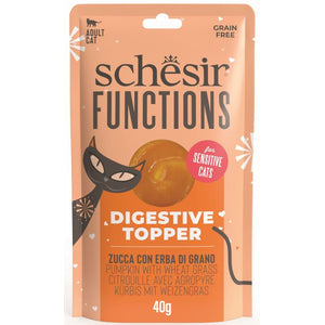 SCHESIR FUNCTIONS Topper pentru pisici, Digestion, cu Dovleac/Iarba de grau 40g