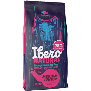 IBERO NATURAL Medium JUNIOR pentru catei, cu porc iberic si miel 3kg