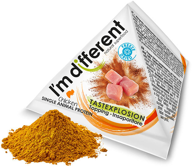 I'M DIFFERENT Tastexplosion Topping hrana pentru caini si pisici, cu Pui 8g 