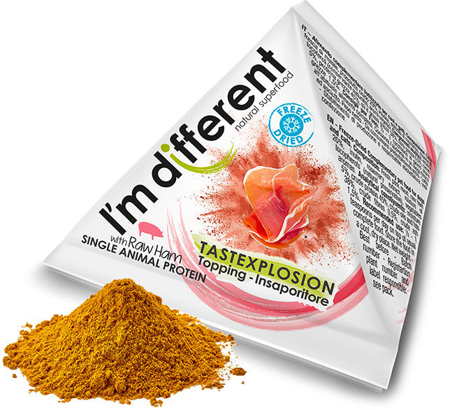 I'M DIFFERENT Tastexplosion Topping hrana pentru caini si pisici, cu Sunca 8g