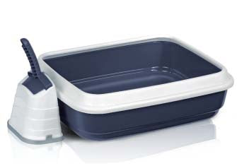 IMAC Set DUO BLU litiera deschisa 50x40x14,5cm + lopatica si suport, Albastru