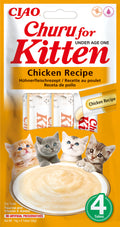 INABA CHURU KITTEN Recompensă pt.pisicuţe, Piure cu Pui, Pachet 4 plicuri x 14g