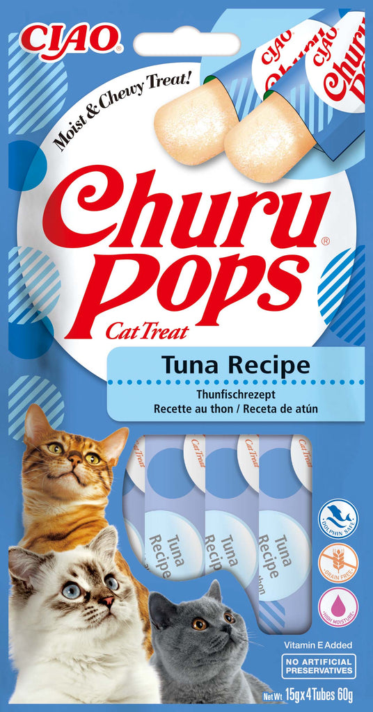 INABA CHURU Pops Recompensă pt. pisici, Baton cu Ton, Pachet cu 4 bucăţi x 15g - Maxi-Pet.ro