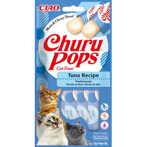 INABA CHURU Pops Recompensa pt. pisici, Baton cu Ton, Pachet cu 4 bucati x 15g