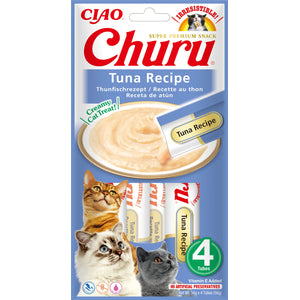 INABA CHURU Recompensa pt. pisici, Piure cu Ton, Pachet cu 4 plicuri x 14g