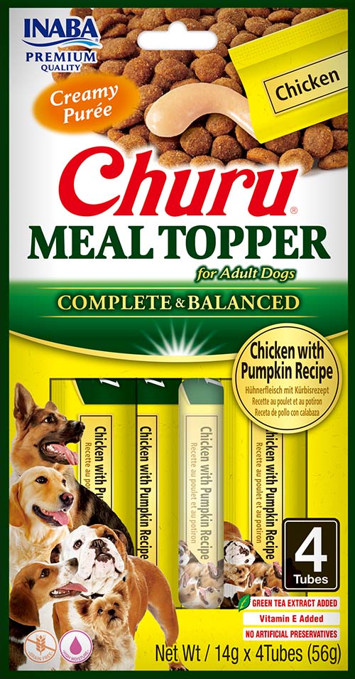 INABA CHURU Topping hrana umeda pentru caini, cu Pui si Dovleac 56g 
