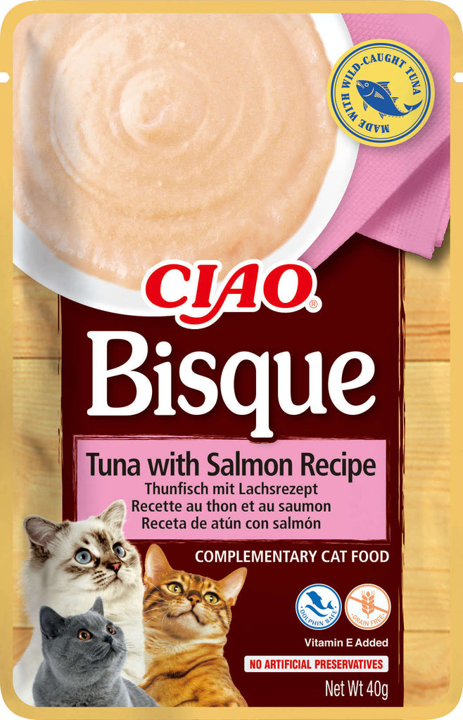 INABA CIAO Plic hrană umedă pentru pisici, Piure cu Ton şi Somon 40g - Maxi-Pet.ro