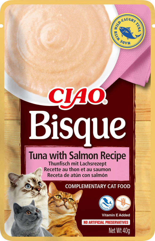 INABA CIAO Plic hrana umeda pentru pisici, Piure cu Ton si Somon 40g