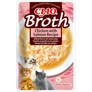 INABA CIAO Plic hrana umeda pentru pisici, Supa cu Pui si Somon 40g
