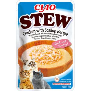 INABA CIAO Plic hrana umeda pentru pisici, Tocanita cu Pui si Scoici 40g