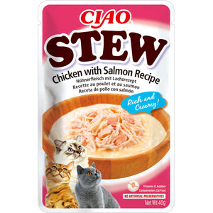 INABA CIAO Plic hrana umeda pentru pisici, Tocanita cu Pui si Somon 40g