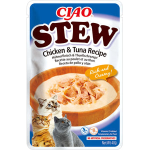INABA CIAO Plic hrana umeda pentru pisici, Tocanita cu Pui si Ton 40g
