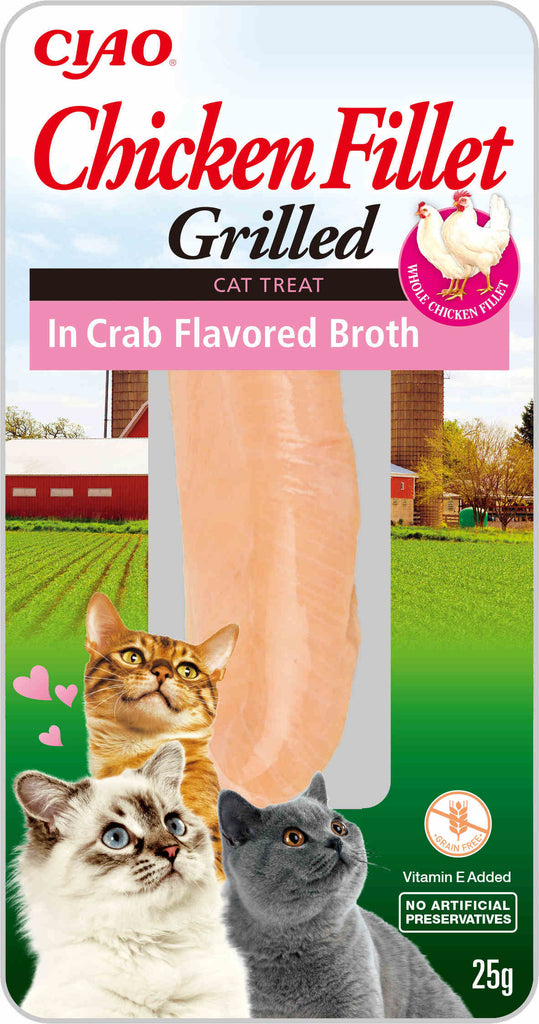 INABA CIAO Recompensă pisici, File pui la grătar în supă, aromă de Crab 25g - Maxi-Pet.ro