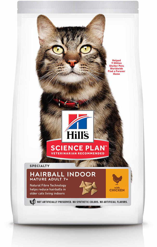 HILL's SP Feline Senior Hairball/Indoor, cu Pui 1,5kg