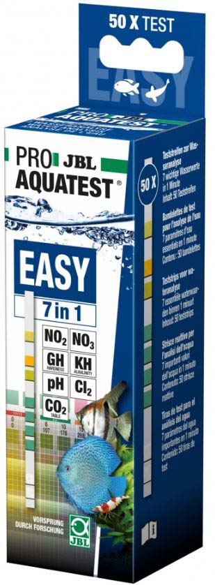 JBL Aquatest Easy 7in1 pentru acvarii - NO2, NO3, GH, KH, pH, Cl2, CO2