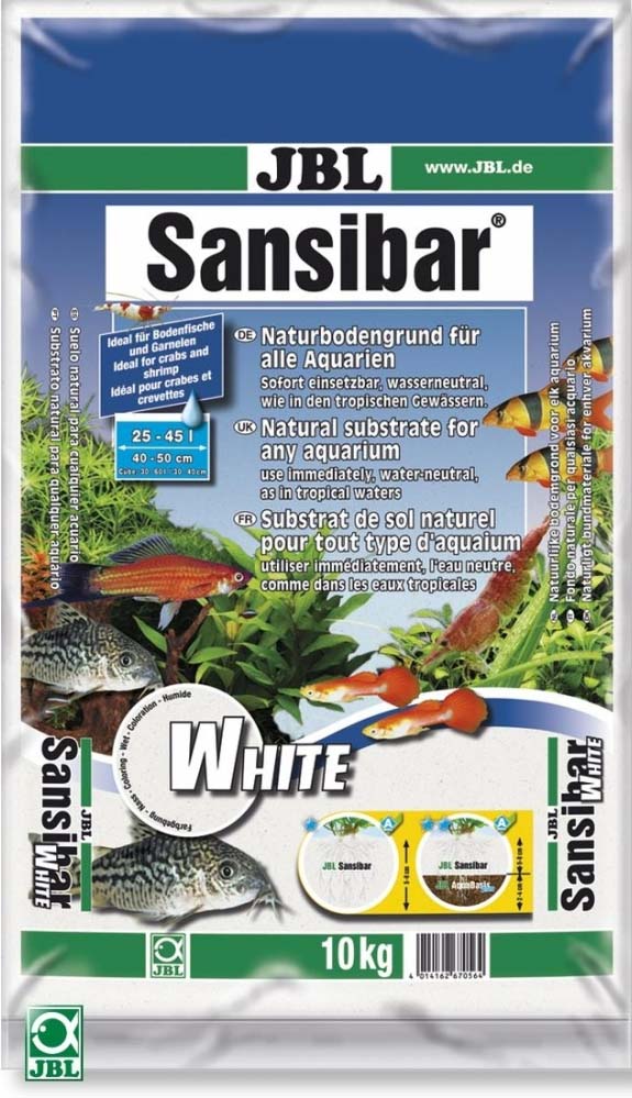 JBL Sansibar - Substrat pentru acvarii si terarii, Alb, 10kg