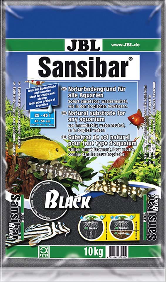 JBL Sansibar - Substrat pentru acvarii si terarii, Negru, 10kg