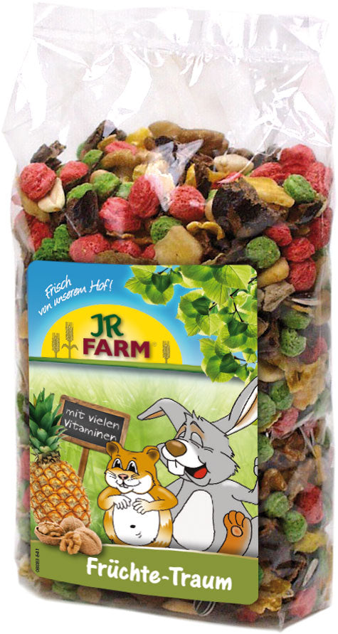 JR FARM Fruity-Dream Delicatesa pentru animale mici, cu fructe si nuci 200g