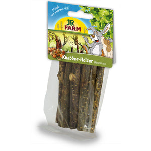 JR FARM Nibbler Sticks Hazelnut, crengute de alun pentru ros 40g