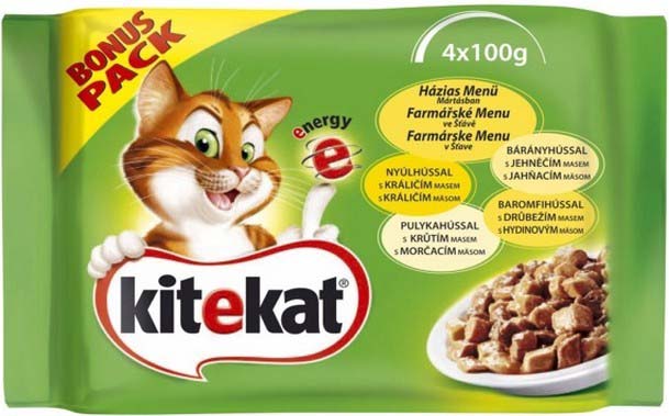 KITEKAT Pachet plicuri pentru pisici Meniuri Alese 4x100g