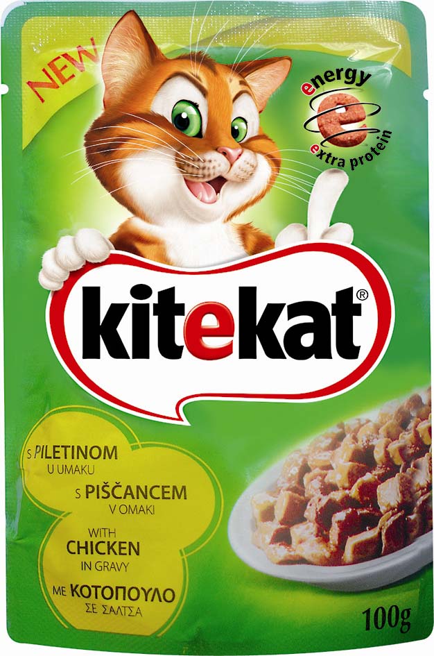 KITEKAT Plic hrana umeda pentru pisici Adulte, cu Pui 100g