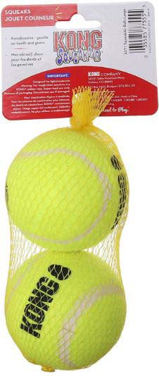 KONG Jucărie pentru câini Air Squeaker Tenis Ball 2 bucăţi, L 10,8x7,62x27,31cm - Maxi-Pet.ro