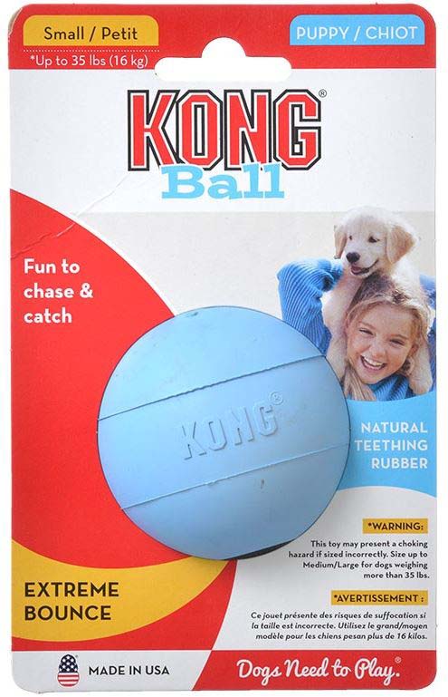 KONG Jucarie pentru catelusi Puppy Ball Hole, S, 16x10,20x6cm