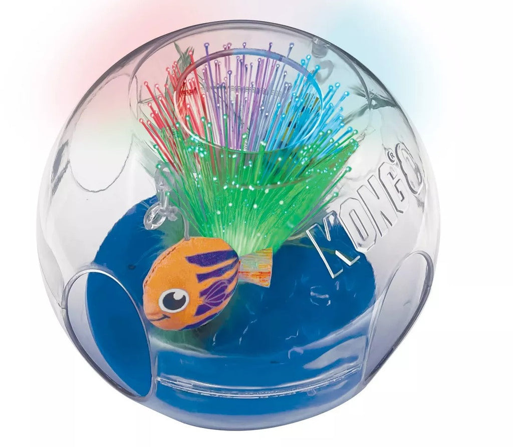 KONG Jucarie pentru pisici, Minge luminoasa, Bat-A-Bout, 15cm