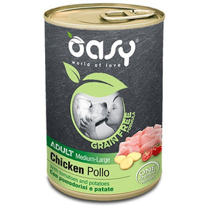 OASY Conserva pentru caini, Medium/Large, cu Pui, fara cereale 400g
