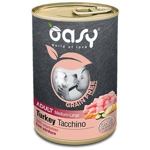 OASY Conserva pentru caini, Medium/Large, Curcan, fara cereale 400g