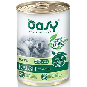 OASY ONE Conserva monoprot. pentru caini, Ad. Medium/Large, Pate cu Iepure 400g