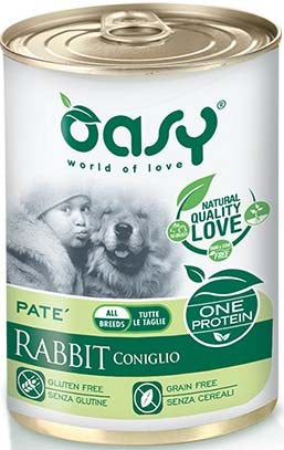 OASY ONE Conserva monoprot. pentru caini, Ad. Medium/Large, Pate cu Iepure 400g